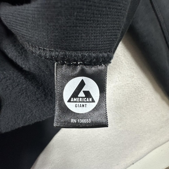 American Giant Jacket Womens XL Black Full Zip Mock Neck Sweatshirt Made USA - Picture 7 of 12